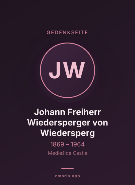Gedenkportrait von Johann Freiherr Wiedersperger von Wiedersperg
