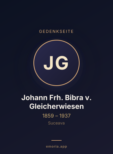 Gedenkportrait von Johann Frh. Bibra v. Gleicherwiesen