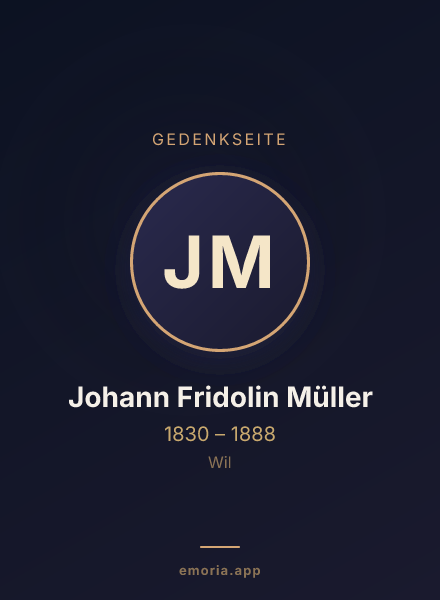 Gedenkportrait von Johann Fridolin Müller