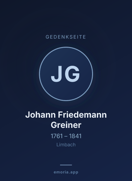 Gedenkportrait von Johann Friedemann Greiner