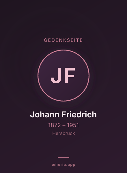 Gedenkportrait von Johann Friedrich