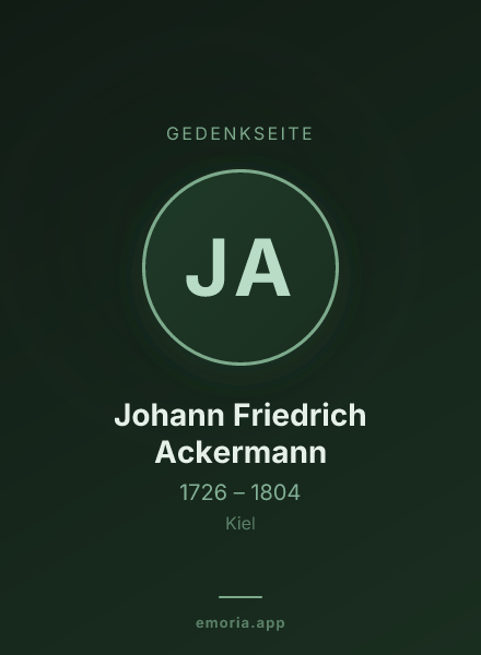 Gedenkportrait von Johann Friedrich Ackermann