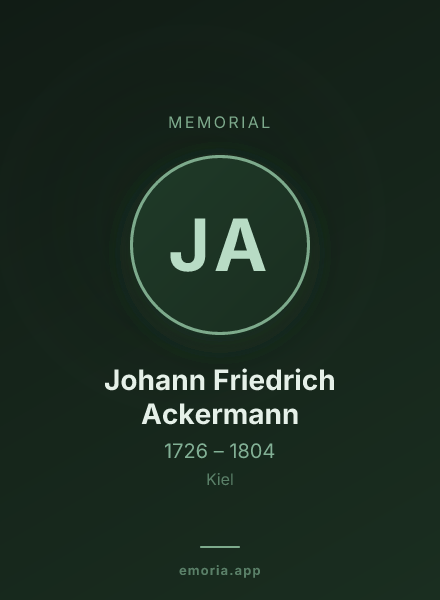Memorial portrait of Johann Friedrich Ackermann