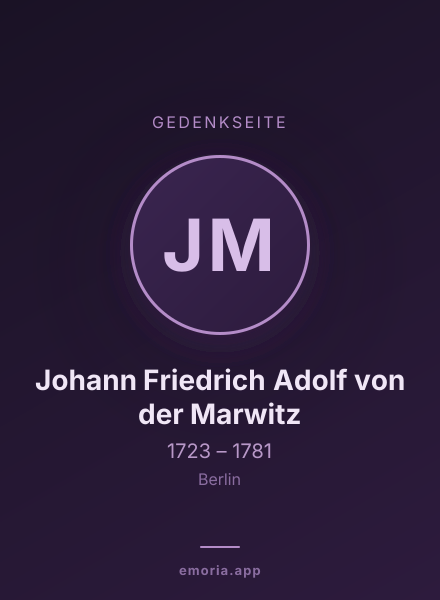 Gedenkportrait von Johann Friedrich Adolf von der Marwitz