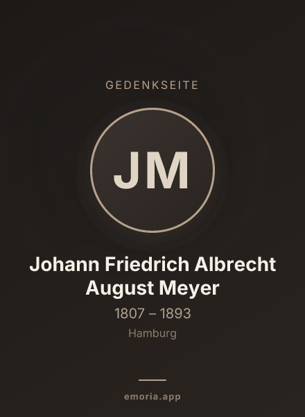 Gedenkportrait von Johann Friedrich Albrecht August Meyer