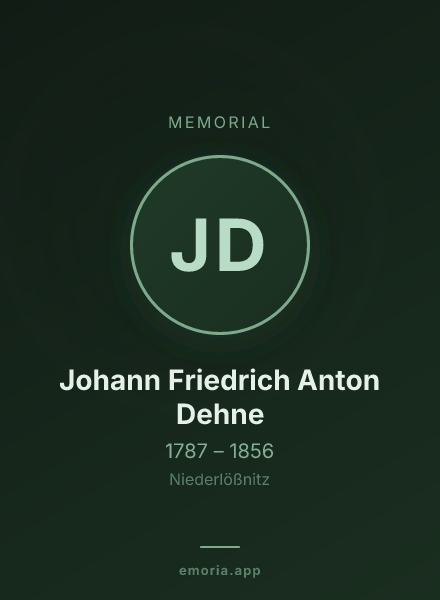 Memorial portrait of Johann Friedrich Anton Dehne