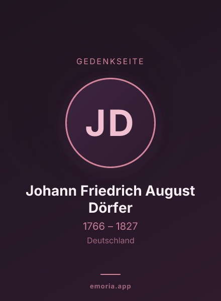 Gedenkportrait von Johann Friedrich August Dörfer