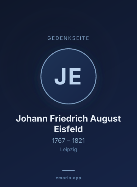 Gedenkportrait von Johann Friedrich August Eisfeld