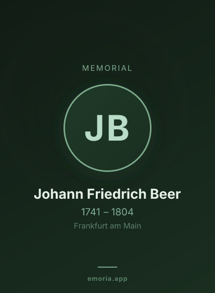 Memorial portrait of Johann Friedrich Beer