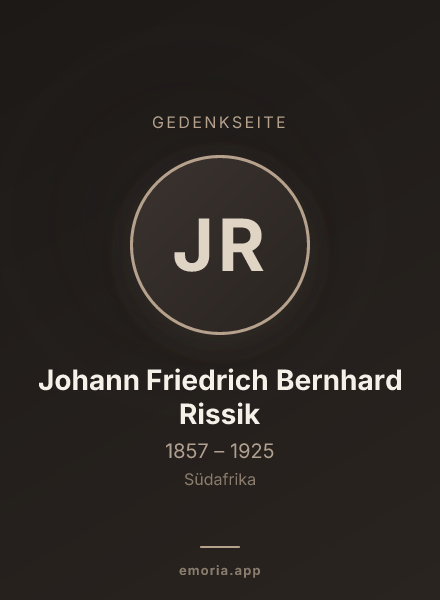 Gedenkportrait von Johann Friedrich Bernhard Rissik