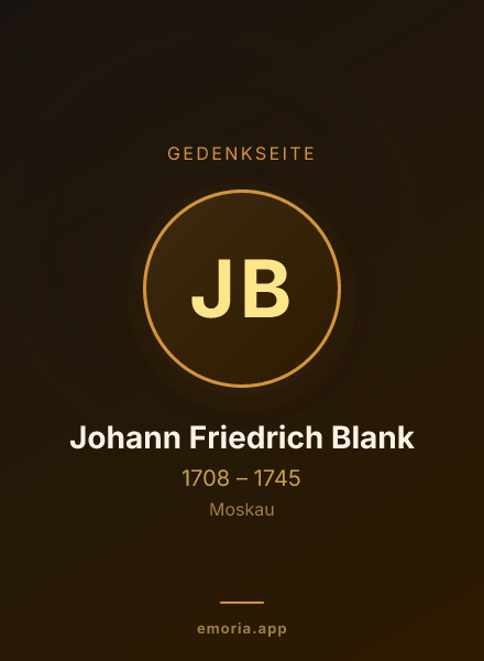 Gedenkportrait von Johann Friedrich Blank