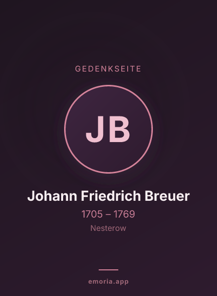 Gedenkportrait von Johann Friedrich Breuer