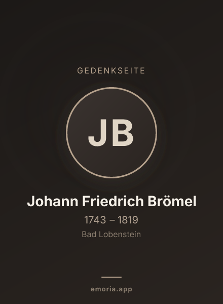 Gedenkportrait von Johann Friedrich Brömel