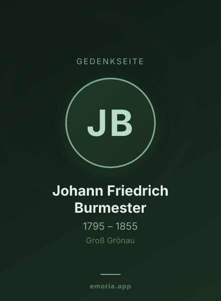 Gedenkportrait von Johann Friedrich Burmester