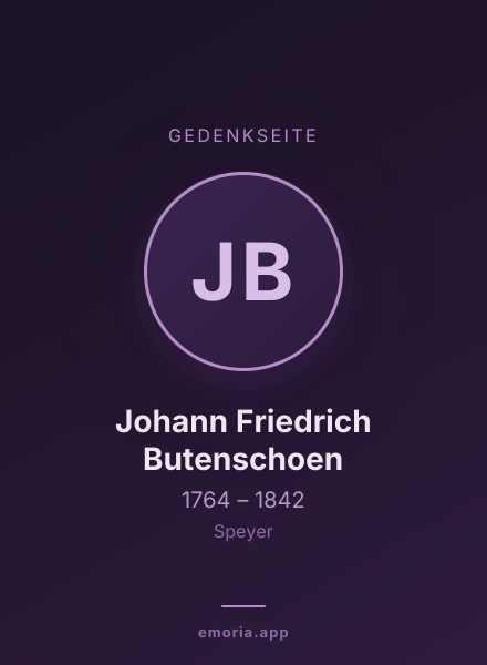 Gedenkportrait von Johann Friedrich Butenschoen