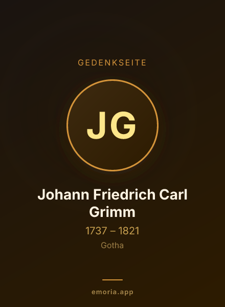 Gedenkportrait von Johann Friedrich Carl Grimm