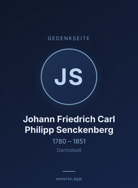 Gedenkportrait von Johann Friedrich Carl Philipp Senckenberg