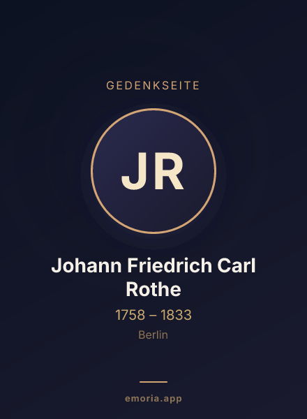 Gedenkportrait von Johann Friedrich Carl Rothe