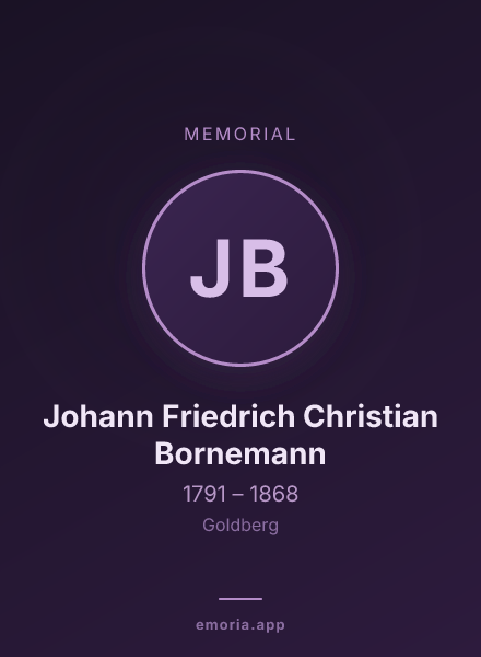 Memorial portrait of Johann Friedrich Christian Bornemann