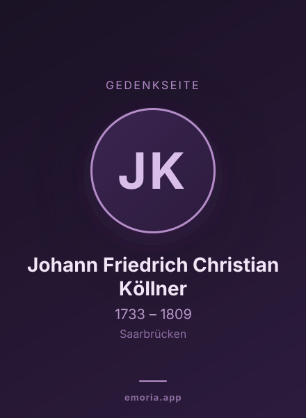 Gedenkportrait von Johann Friedrich Christian Köllner