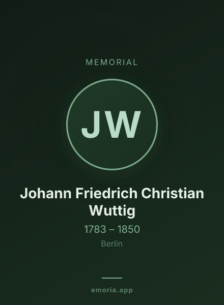 Memorial portrait of Johann Friedrich Christian Wuttig