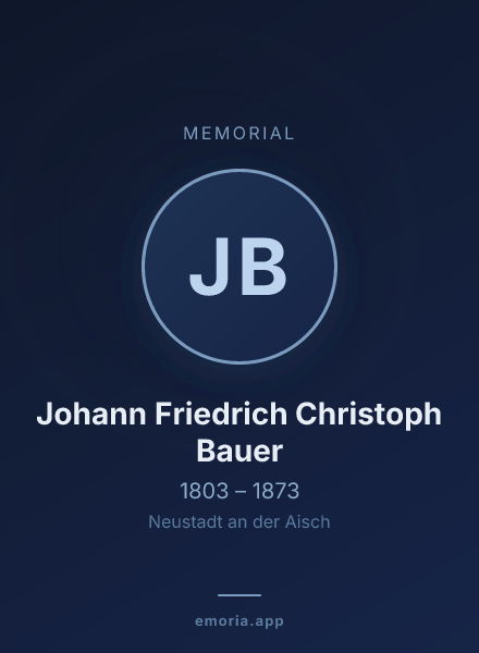 Memorial portrait of Johann Friedrich Christoph Bauer