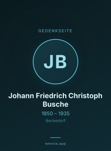 Gedenkportrait von Johann Friedrich Christoph Busche