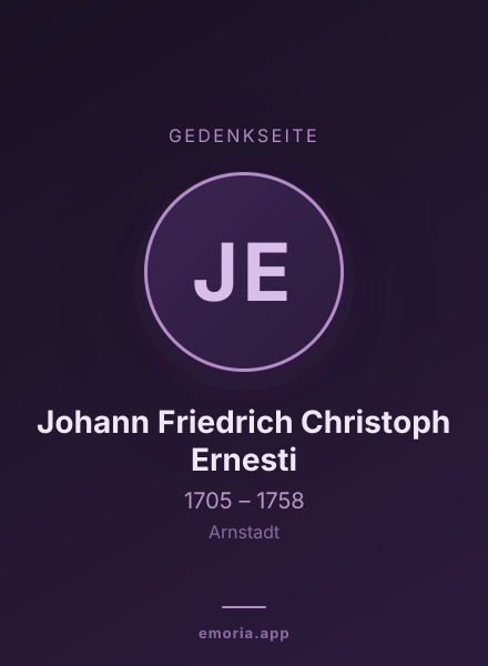 Gedenkportrait von Johann Friedrich Christoph Ernesti