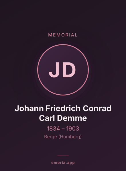 Memorial portrait of Johann Friedrich Conrad Carl Demme