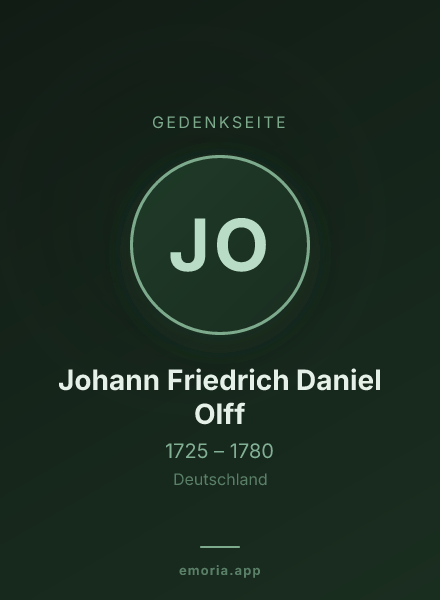 Gedenkportrait von Johann Friedrich Daniel Olff