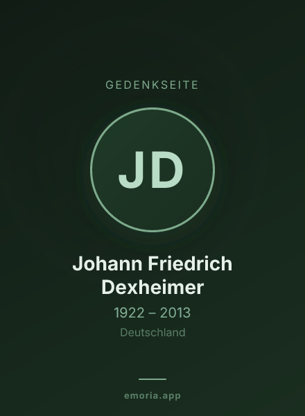 Gedenkportrait von Johann Friedrich Dexheimer