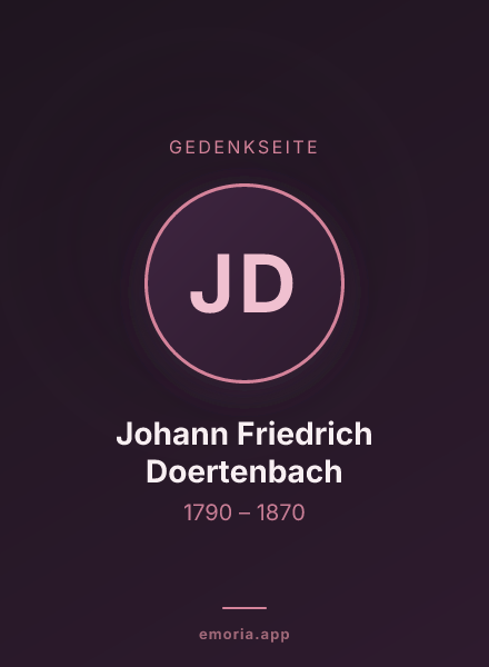Gedenkportrait von Johann Friedrich Doertenbach