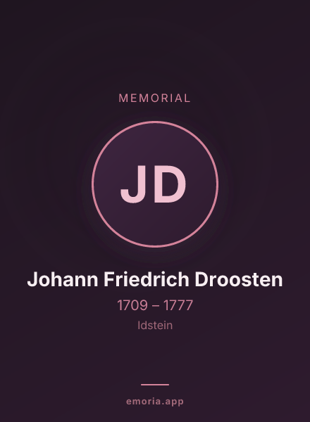 Memorial portrait of Johann Friedrich Droosten