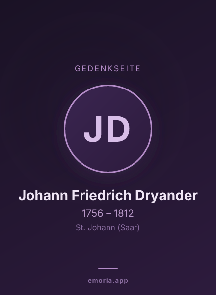 Gedenkportrait von Johann Friedrich Dryander
