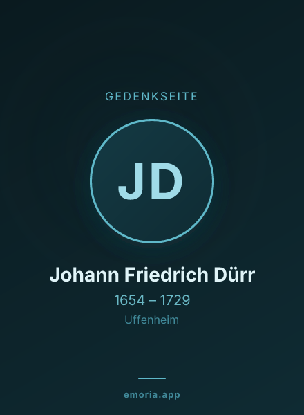 Gedenkportrait von Johann Friedrich Dürr
