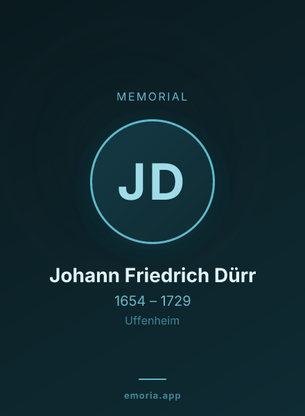 Memorial portrait of Johann Friedrich Dürr