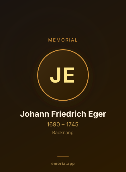 Memorial portrait of Johann Friedrich Eger
