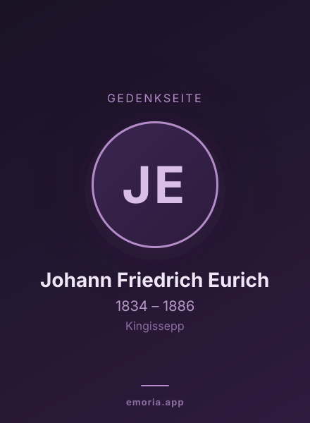 Gedenkportrait von Johann Friedrich Eurich