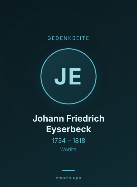 Gedenkportrait von Johann Friedrich Eyserbeck