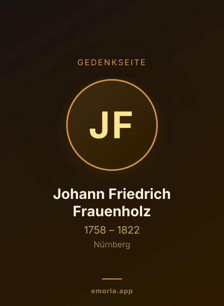 Gedenkportrait von Johann Friedrich Frauenholz