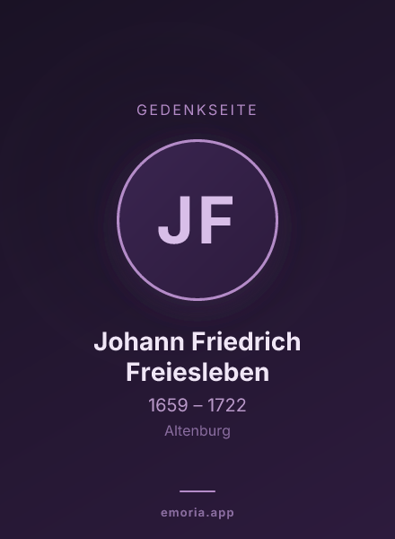 Gedenkportrait von Johann Friedrich Freiesleben