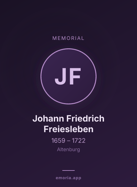 Memorial portrait of Johann Friedrich Freiesleben