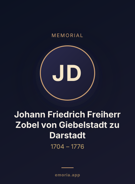 Memorial portrait of Johann Friedrich Freiherr Zobel von Giebelstadt zu Darstadt
