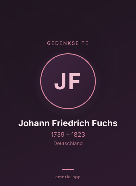 Gedenkportrait von Johann Friedrich Fuchs