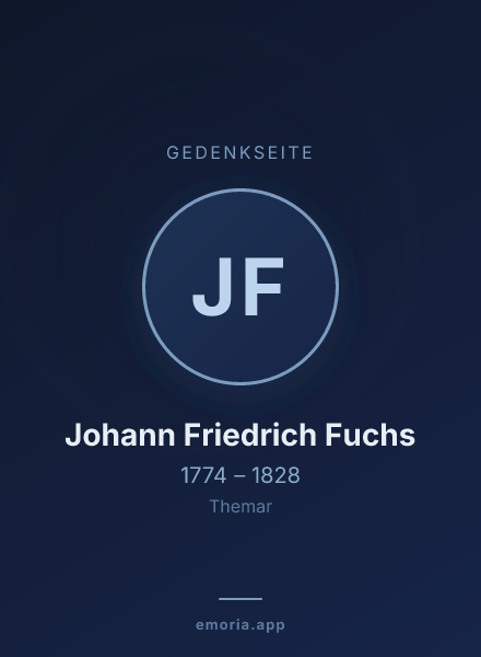 Gedenkportrait von Johann Friedrich Fuchs