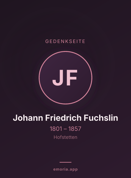 Gedenkportrait von Johann Friedrich Fuchslin