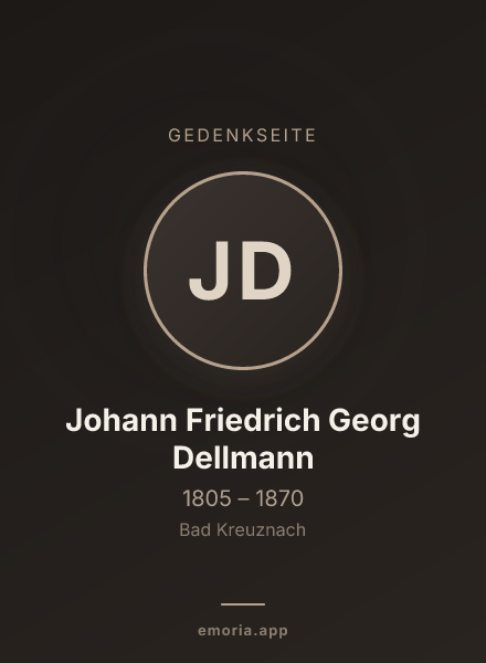 Gedenkportrait von Johann Friedrich Georg Dellmann