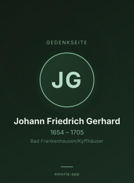 Gedenkportrait von Johann Friedrich Gerhard