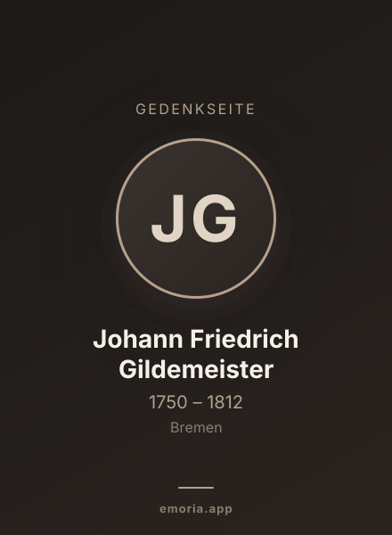 Gedenkportrait von Johann Friedrich Gildemeister