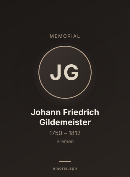 Memorial portrait of Johann Friedrich Gildemeister